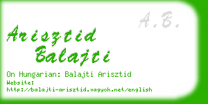 arisztid balajti business card